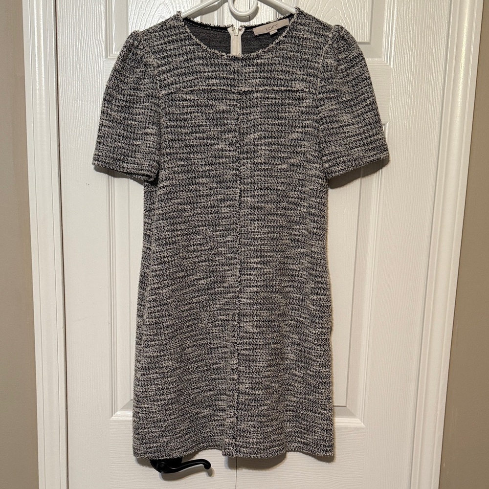 Black and White Tweed Mini Dress